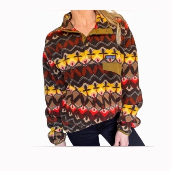 Patagonia W's L Synchilla Snap-T Fleece Pullover Companions Big Logwood Brown - Picture 1 of 6